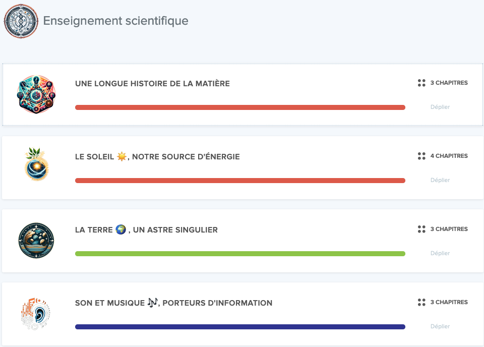 Capture d'écran sur Maxdecours pour l'enseignement scientifique de première