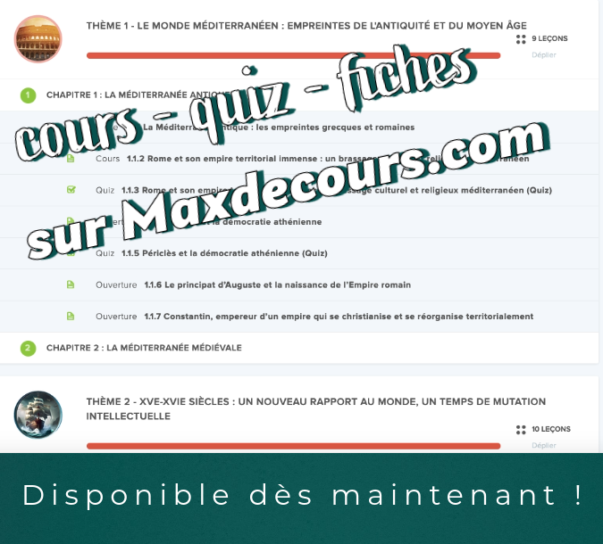 Image cours - fiches - quiz sur Maxdecours.com