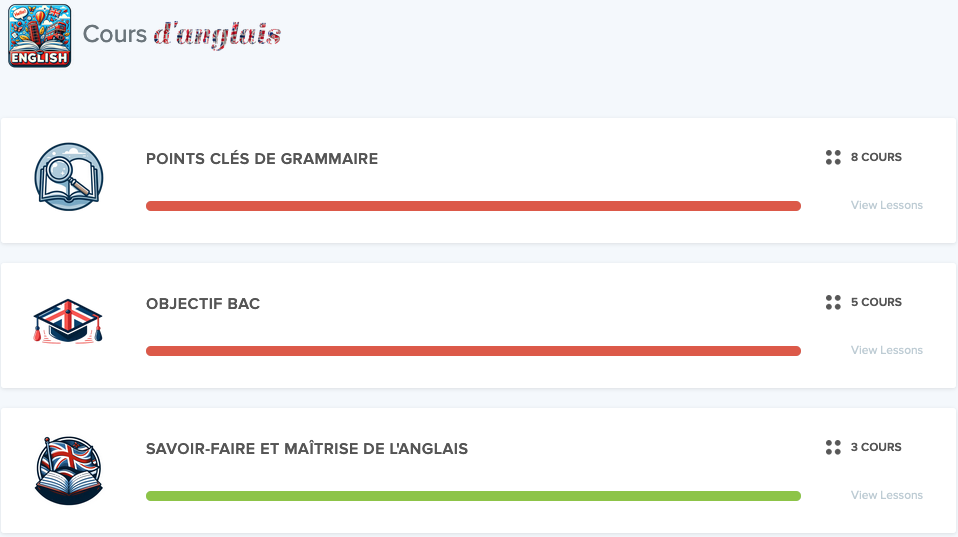 Capture d'écran sur Maxdecours pour l'anglais en classe de seconde